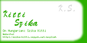 kitti szika business card